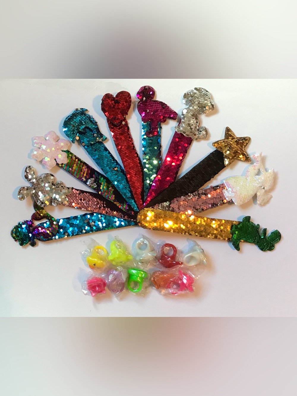 20pc Slap Bracelets & Light Up Rings Party Favors Bundle